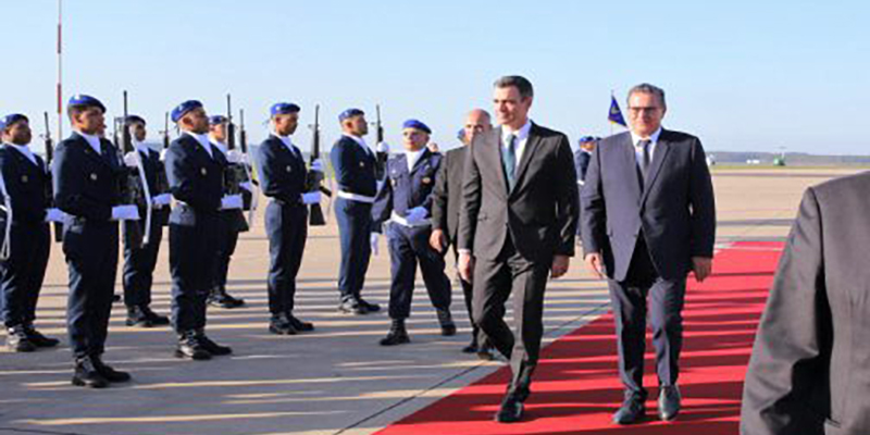 éunion de Haut niveau Maroc-Espagne: arrivée au Maroc du Président du gouvernement espagnol à la tête d