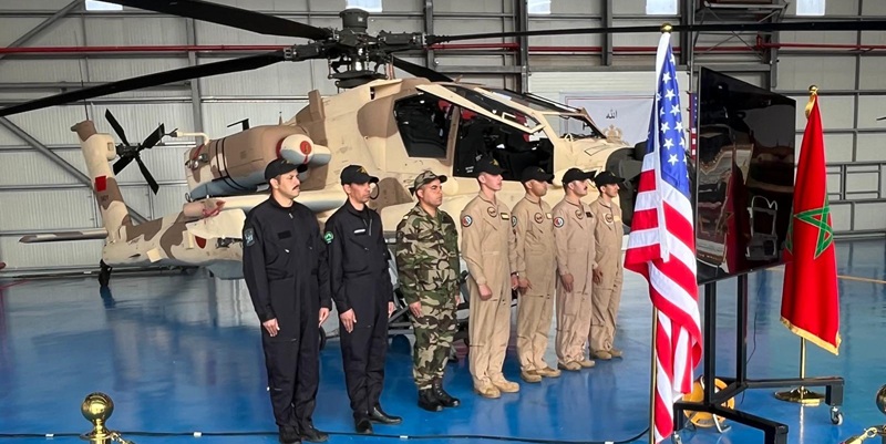Salé : Cérémonie de réception des premiers hélicoptères Apache AH-64E