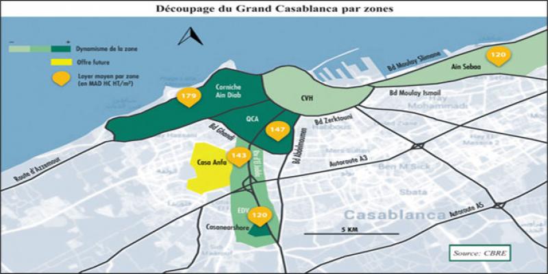 Immobilier d’entreprise: Les zones les plus prisées à Casablanca