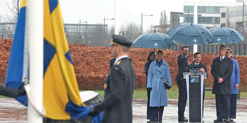  Le drapeau suédois hissé au siège de l’Otan