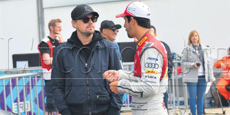 Marrakech e-Prix Rosenqvist sur le podium et DiCaprio au paddock