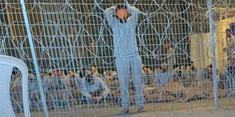 Des Palestiniens dans des camps de concentrations israéliens